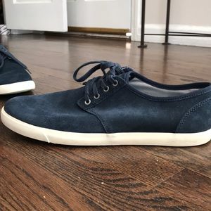 Clark’s blue suede sneakers